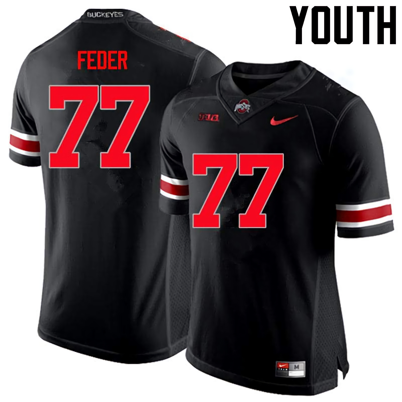 Kevin Feder Ohio State Buckeyes Youth NCAA #77 Nike Black Limited College Stitched Football Jersey USX4456JY